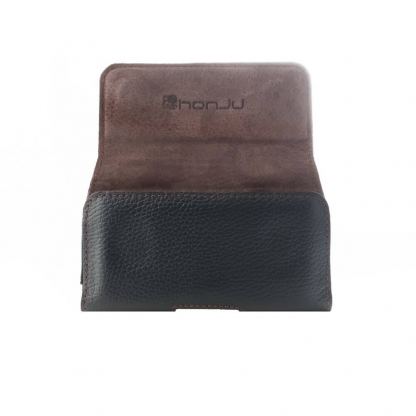 Honju Horizon Belt Leather Case Universal 3XL Slim - кожен (естествена кожа) калъф за iPhone 12/12 Pro, iPhone 11/11 Pro, iPhone X/XS, iPhone 8 Plus, iPhone 7 Plus и смартфони до 6.1 инча (черен) 4