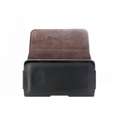 Honju Horizon Belt Leather Case Universal 3XL Slim - кожен (естествена кожа) калъф за iPhone 12/12 Pro, iPhone 11/11 Pro, iPhone X/XS, iPhone 8 Plus, iPhone 7 Plus и смартфони до 6.1 инча (черен) 8