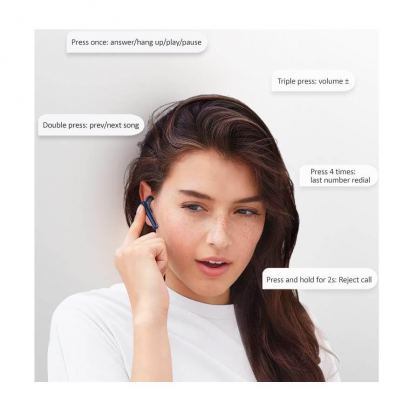 USAMS SD001 TWS Earbuds  - безжични блутут слушалки със зареждащ кейс (тъмносин) 4