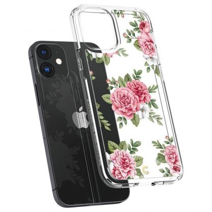 Spigen Cyrill Cecile Case Pink Floral - хибриден кейс с висока степен на защита за iPhone 12 mini (цветни мотиви) 6