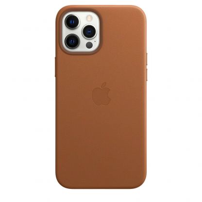 Apple iPhone Leather Case with MagSafe - оригинален кожен кейс (естествена кожа) за iPhone 12, iPhone 12 Pro (кафяв) 7