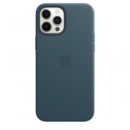 Apple iPhone Leather Case with MagSafe - оригинален кожен кейс (естествена кожа) за iPhone 12 Pro Max (тъмносин) 5