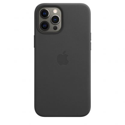 Apple iPhone Leather Case with MagSafe - оригинален кожен кейс (естествена кожа) за iPhone 12 Pro Max (черен) 3