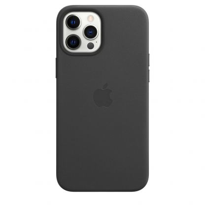 Apple iPhone Leather Case with MagSafe - оригинален кожен кейс (естествена кожа) за iPhone 12 Pro Max (черен) 4