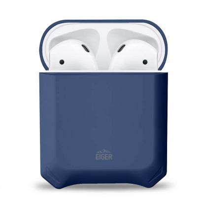 Eiger North AirPods Protective Case - удароустойчив силиконов калъф за Apple Airpods и Apple Airpods 2 (тъмносин) 3