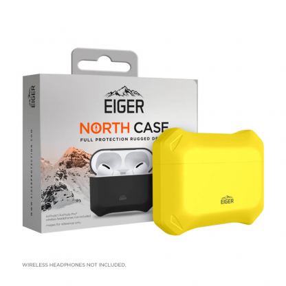 Eiger North AirPods Pro Protective Case - удароустойчив силиконов калъф за Apple Airpods Pro (жълт)