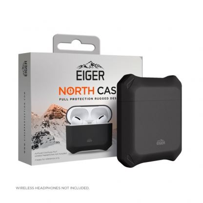 Eiger North AirPods Protective Case - удароустойчив силиконов калъф за Apple Airpods и Apple Airpods 2 (черен)