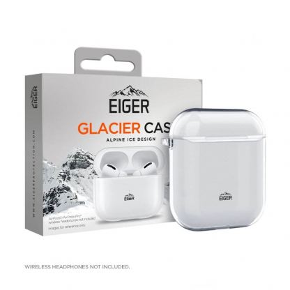 Eiger Glacier AirPods Protective Case - силиконов (TPU) калъф с карабинер за Apple Airpods и Apple Airpods 2 (прозрачен)