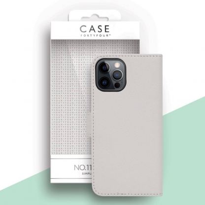 Case FortyFour No.11 Case - кожен калъф с поставка за iPhone 12, iPhone 12 Pro (бял) 4