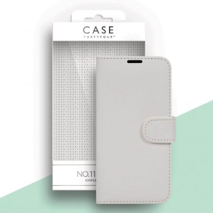 Case FortyFour No.11 Case - кожен калъф с поставка за iPhone 12, iPhone 12 Pro (бял) 5