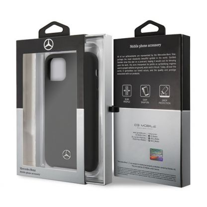 Mercedes TPU Silicone Line Case - силиконов (TPU) удароустойчив калъф за iPhone 12, iPhone 12 Pro (черен) 7