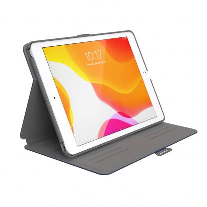 Speck Balance Folio Case - текстилен калъф и поставка за iPad 8 (2020), iPad 7 (2019) (син-сив)	 3