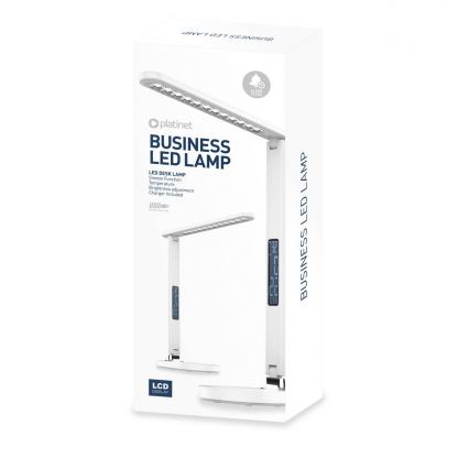 Platinet Desk Lamp Clock Calendar Display 13W - настолна LED лампа с алармен часовник (бял) 2