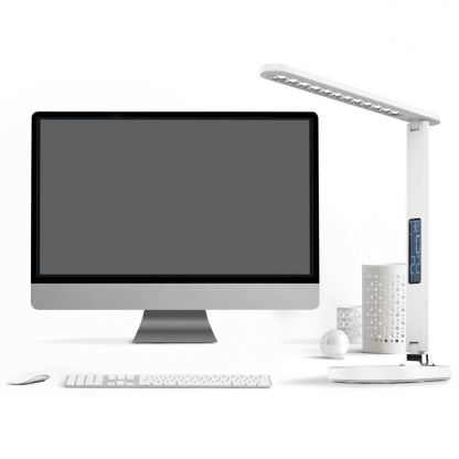 Platinet Desk Lamp Clock Calendar Display 13W - настолна LED лампа с алармен часовник (бял) 3