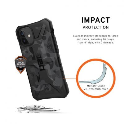 Urban Armor Gear Pathfinder SE Camo Case - удароустойчив хибриден кейс за iPhone 12 Mini (сив камуфлаж) 2