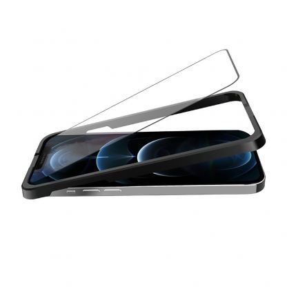 SwitchEasy Glass Pro Full Cover Tempered Glass - калено стъклено защитно покритие за дисплея на iPhone 12 Pro Max (черен-прозрачен) 2