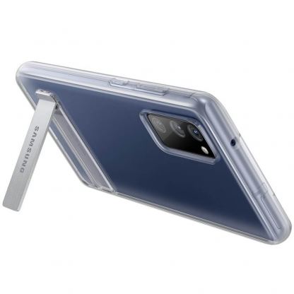 Samsung Clear Standing Cover EF-JG780CT - оригинален удароустойчив хибриден кейс с поставка за Samsung Galaxy S20 FE 5G (прозрачен) 8