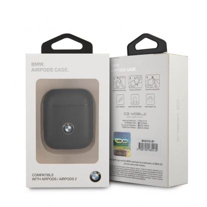 BMW Signature Leather Case - кожен кейс (естествена кожа) за Apple Airpods и Apple Airpods 2 (черен) 3
