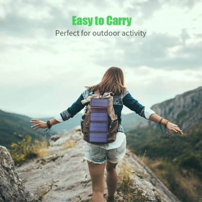 Сгъваем соларен панел с вградена батерия - Allpowers Solar Charger 6W + 25000mAh PowerBank (черен-оранжев) 5