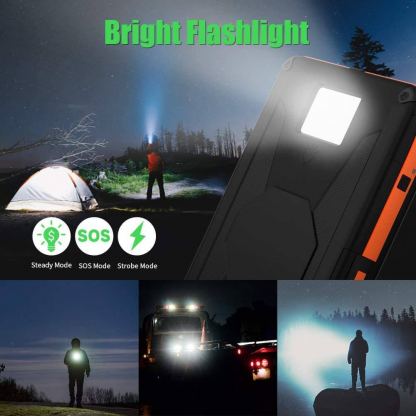 Сгъваем соларен панел с вградена батерия - Allpowers Solar Charger 6W + 25000mAh PowerBank (черен-оранжев) 8