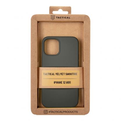 Tactical Velvet Smoothie Cover - силиконов калъф за iPhone 12 mini (тъмносив) 4