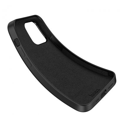 Hoco Pure Series Silicone Protective Case - силиконов (TPU) калъф за iPhone 12 mini (черен)  2