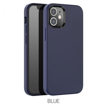 Hoco Pure Series Silicone Protective Case - силиконов (TPU) калъф за iPhone 12 mini (син) 