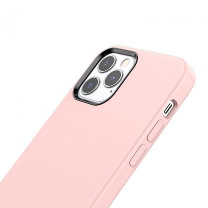 Hoco Pure Series Silicone Protective Case - силиконов (TPU) калъф за iPhone 12, iPhone 12 Pro (розов)  3