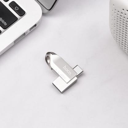 Hoco Premium 32GB USB-C Male Flash Drive + USB 3.0 Female - USB флаш памет с USB-C порт за компютри смартфони и таблети (сребрист) 3