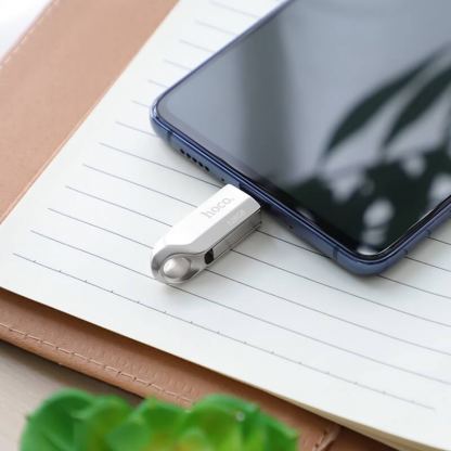 Hoco Premium 64GB USB-C Male Flash Drive + USB 3.0 Female - USB флаш памет с USB-C порт за компютри смартфони и таблети (сребрист) 6