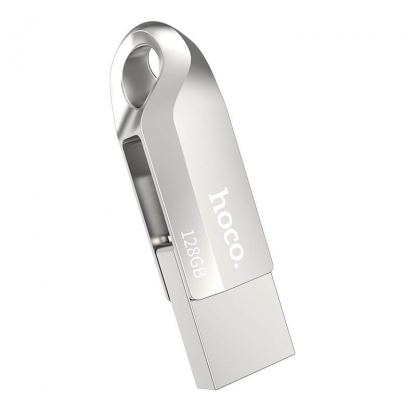 Hoco Premium 128GB USB-C Male Flash Drive + USB 3.0 Female - USB флаш памет с USB-C порт за компютри смартфони и таблети (сребрист) 6