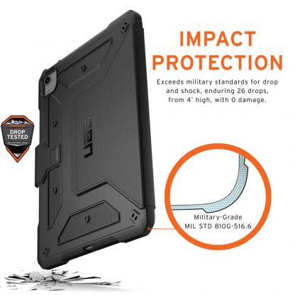 Urban Armor Gear Metropolis Case - удароустойчив хибриден кейс от най-висок клас за iPad Air 4 (2020), iPad Pro 11 (2020), iPad Pro 11 (2018) (черен) 10