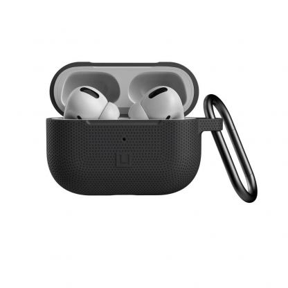 Urban Armor Gear Soft Touch U Silicone Case - удароустойчив силиконов калъф с карабинер за Apple Airpods Pro (черен) 4