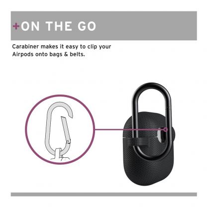 Urban Armor Gear Soft Touch U Silicone Case - удароустойчив силиконов калъф с карабинер за Apple Airpods Pro (черен) 9