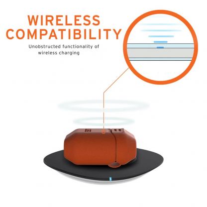 Urban Armor Gear Standard Issue Silicone Case 001 - удароустойчив силиконов калъф с карабинер за Apple Airpods и Apple Airpods 2 (оранжев) 3