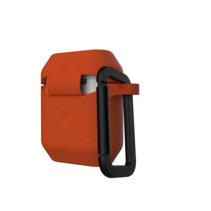 Urban Armor Gear Standard Issue Silicone Case 001 - удароустойчив силиконов калъф с карабинер за Apple Airpods и Apple Airpods 2 (оранжев) 4