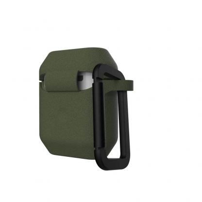 Urban Armor Gear Standard Issue Silicone Case 001 - удароустойчив силиконов калъф с карабинер за Apple Airpods и Apple Airpods 2 (тъмнозелен) 4
