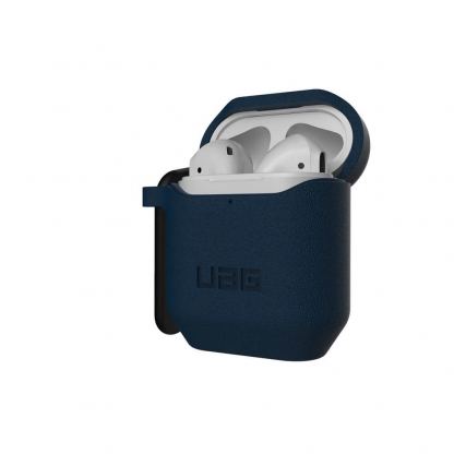 Urban Armor Gear Standard Issue Silicone Case 001 - удароустойчив силиконов калъф с карабинер за Apple Airpods и Apple Airpods 2 (тъмносин) 4