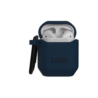 Urban Armor Gear Standard Issue Silicone Case 001 - удароустойчив силиконов калъф с карабинер за Apple Airpods и Apple Airpods 2 (тъмносин) 7