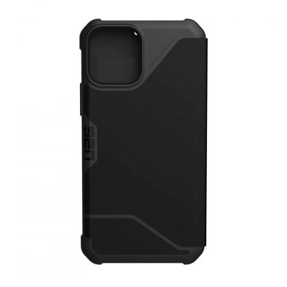 Urban Armor Gear Metropolis Satin Touch Armor Case - удароустойчив хибриден кейс, тип портфейл за iPhone 12, iPhone 12 Pro (черен) 5