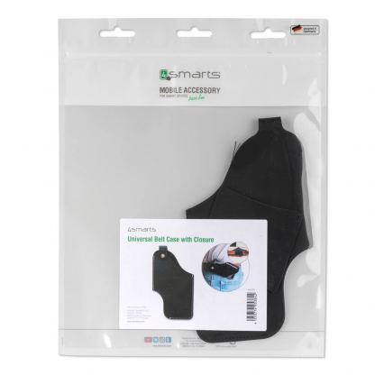 4smarts Belt Case Universal with Closure - кожен калъф за колана със закопчалка за смартфони до 6.5 инча (черен) 4