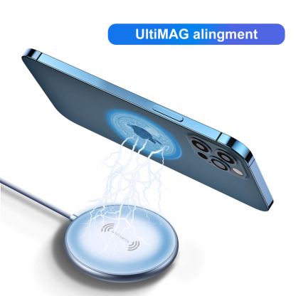 4smarts Wireless Charger UltiMAG 15W with USB-C Cable 1.2m - поставка (пад) за безжично зареждане за iPhone с Magsafe и устройства поддържащи безжично зареждане (бял) 3