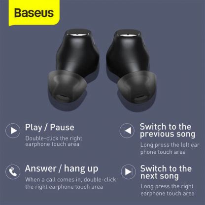 Baseus Encok WM01 TWS In-Ear Bluetooth Earphones - безжични блутут слушалки със зареждащ кейс (бял) 9