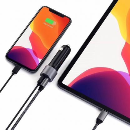 Satechi 72W Type-C PD Car Charger - зарядно за кола с USB и USB-C изходи и технология за бързо зареждане (черен) 2
