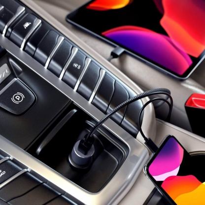 Satechi 72W Type-C PD Car Charger - зарядно за кола с USB и USB-C изходи и технология за бързо зареждане (черен) 6