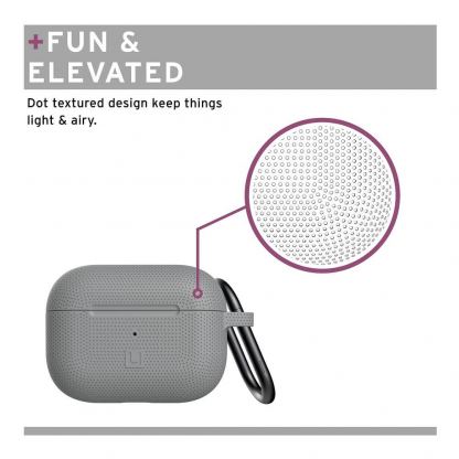 Urban Armor Gear Soft Touch U Silicone Case - удароустойчив силиконов калъф с карабинер за Apple Airpods Pro (сив) 10