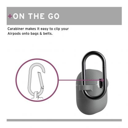 Urban Armor Gear Soft Touch U Silicone Case - удароустойчив силиконов калъф с карабинер за Apple Airpods Pro (сив) 11