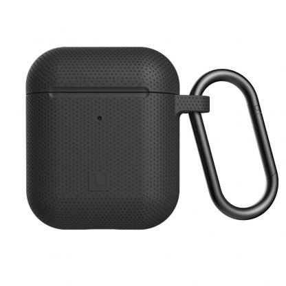 Urban Armor Gear Soft Touch U Silicone Case - удароустойчив силиконов калъф с карабинер за Apple Airpods и Apple Airpods 2 (черен) 2