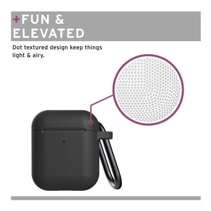 Urban Armor Gear Soft Touch U Silicone Case - удароустойчив силиконов калъф с карабинер за Apple Airpods и Apple Airpods 2 (черен) 6