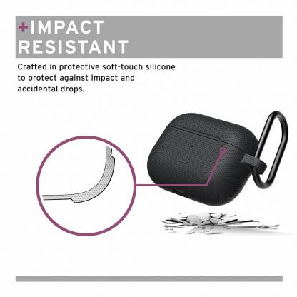 Urban Armor Gear Soft Touch U Silicone Case - удароустойчив силиконов калъф с карабинер за Apple Airpods и Apple Airpods 2 (черен) 7